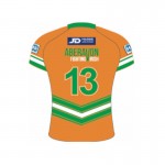 Orange color with green sleeve printed tshirts design