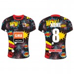 Black yellow printed design t-shirts from aramisrugby
